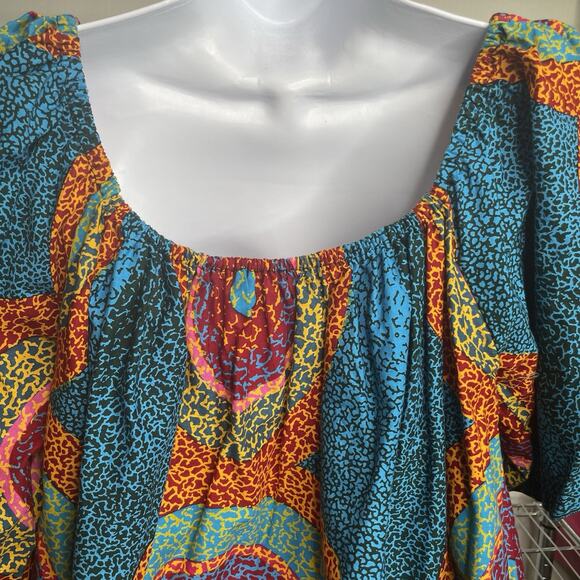 OFUURE By Tehilah Women's Colorful African Print Shift Dress Est. Size S/M Boho - Picture 9 of 11